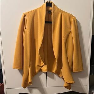 Stylish Mustard Yellow Open Front Cardigan